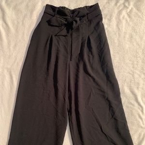 Altar’d state pleated tie paper bag waist wide leg trousers